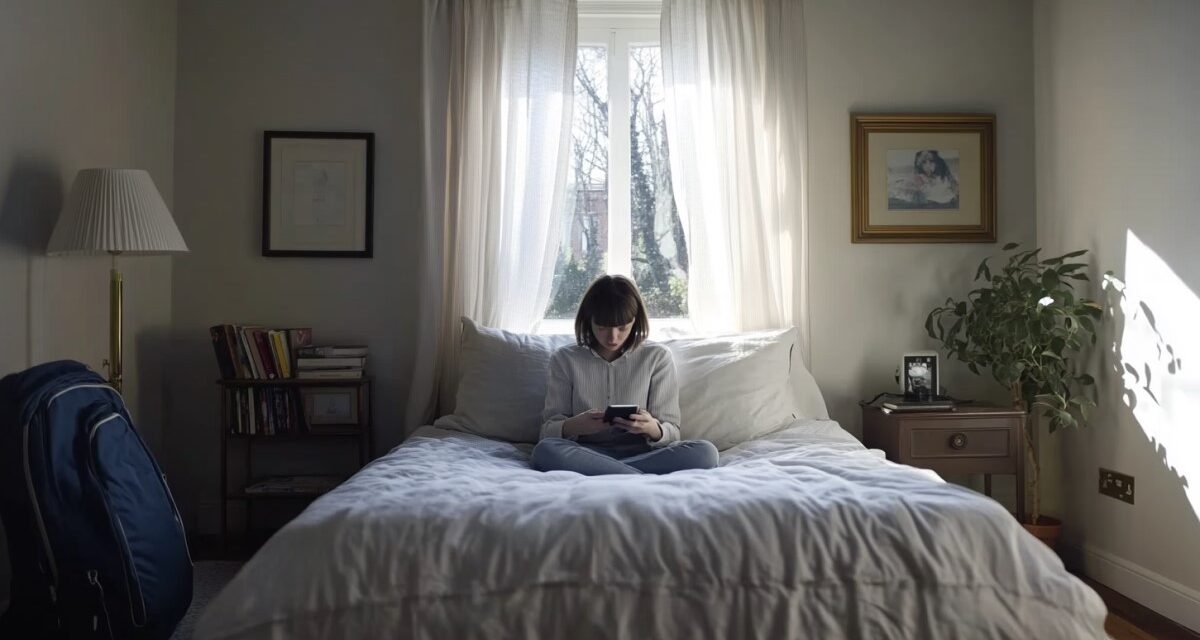 Fille utilisant un smartphone