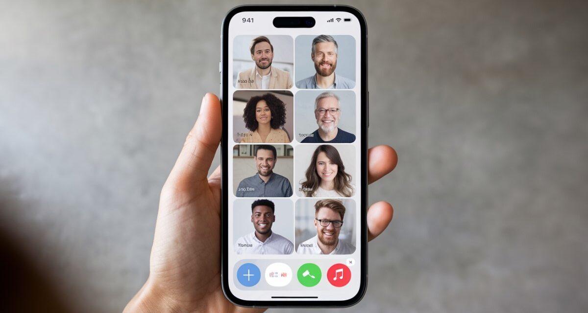 Appel vidéo avec quatre amis